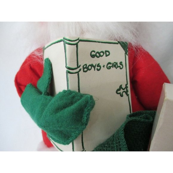 Annalee Mobilitee 18" Santa w/Book & Green Burlap Sack #5505 w/Tag EUC - Picture 5 of 12